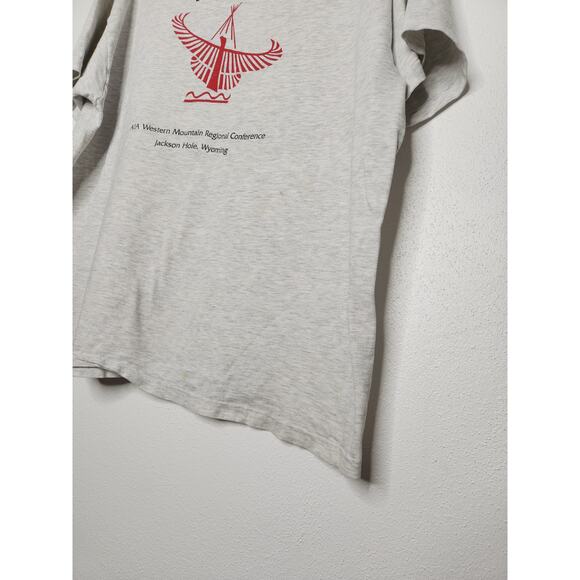 Vintage Rendezvous Wyoming AIA Western Eagle Grunge Distressed Worn - Picture 7 of 8